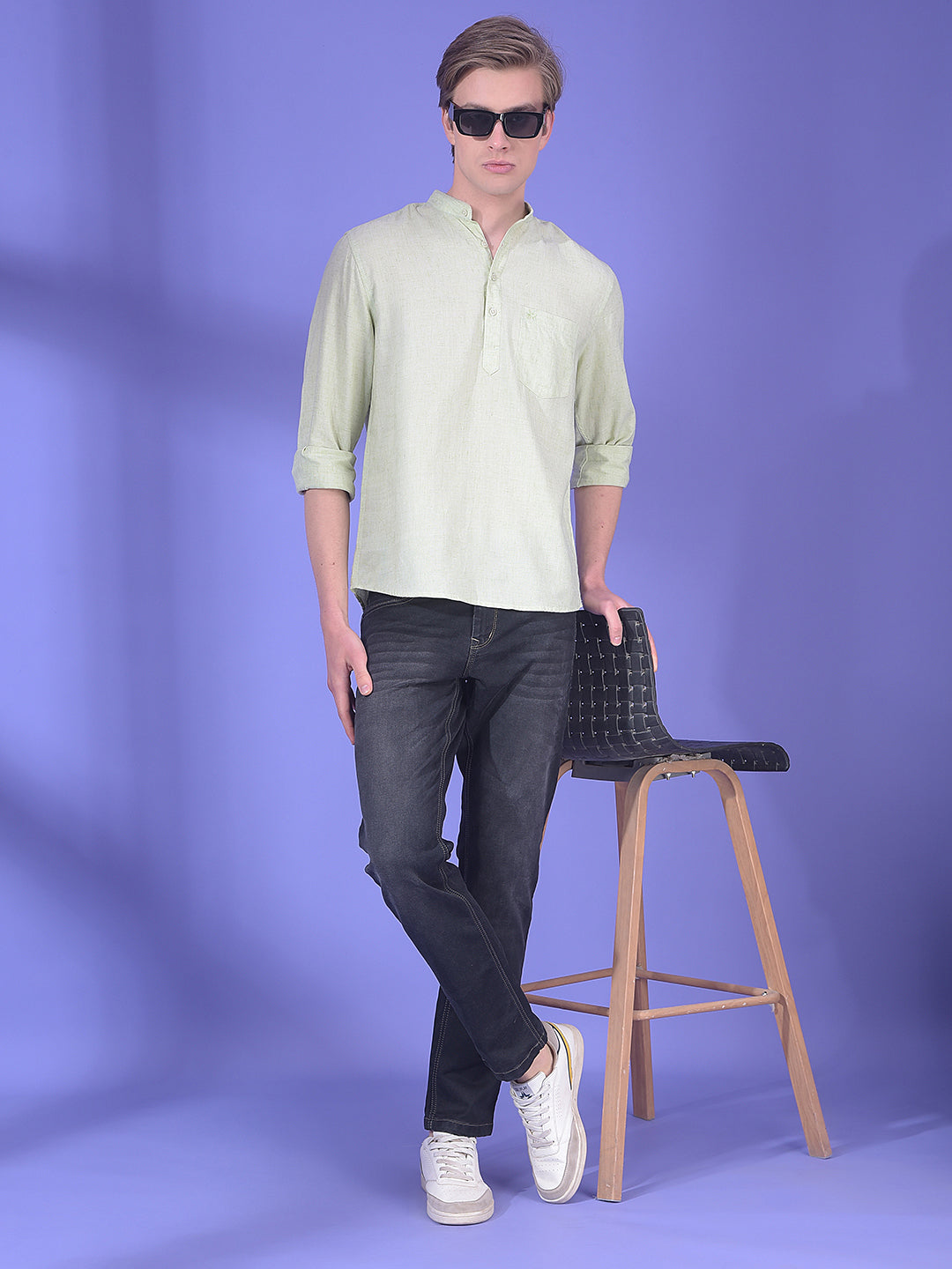 Loom Celadon Green Linen Kurta