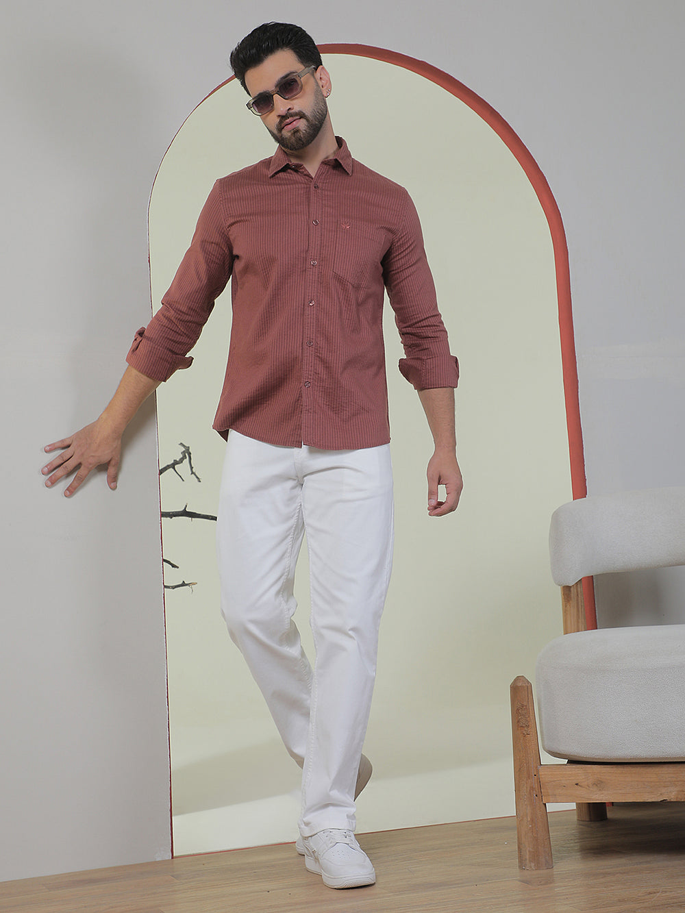Hazelwood Brown Striped Shirt