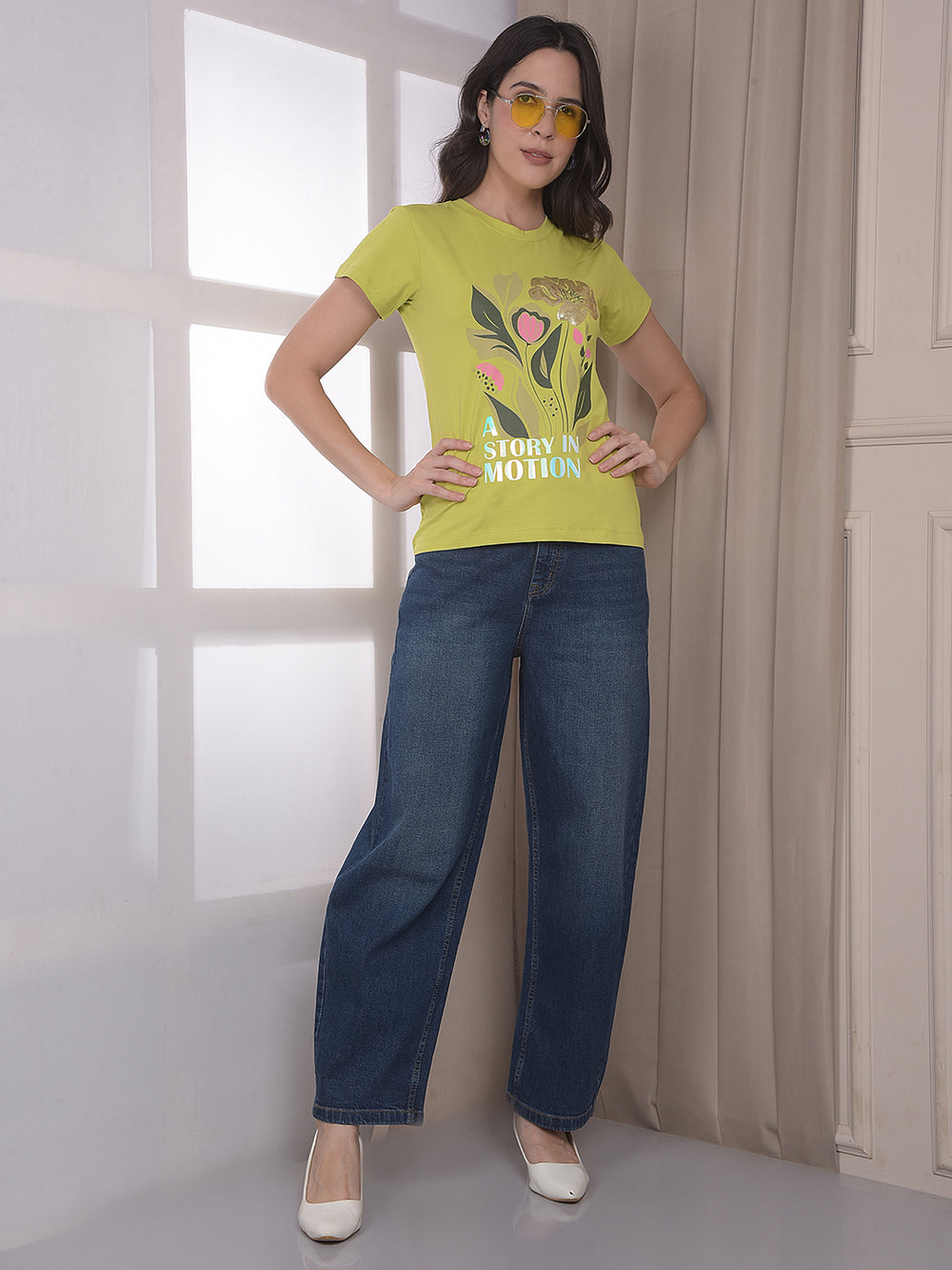 Green Floral Print T-Shirt