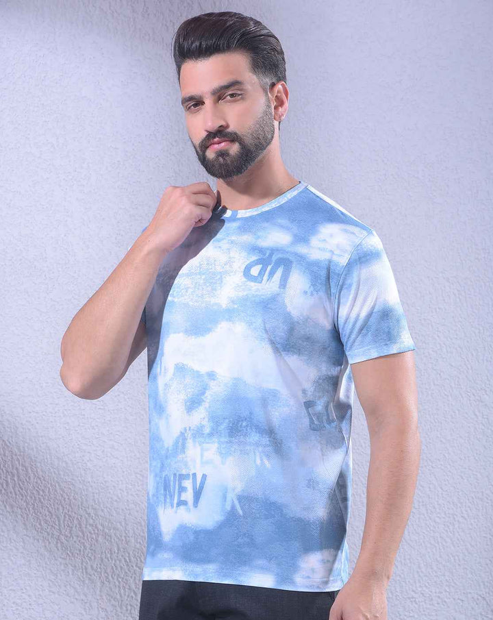 Blue Printed T-Shirt