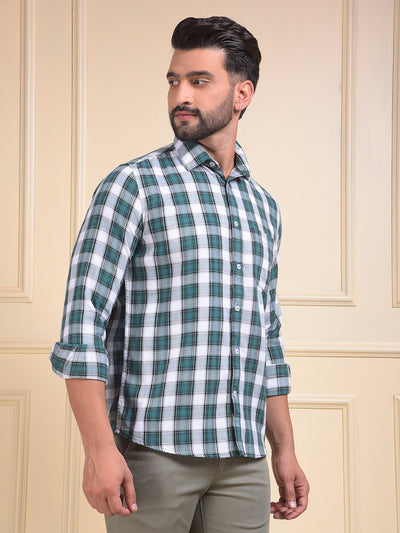 Green Checked 100% Cotton Shirt