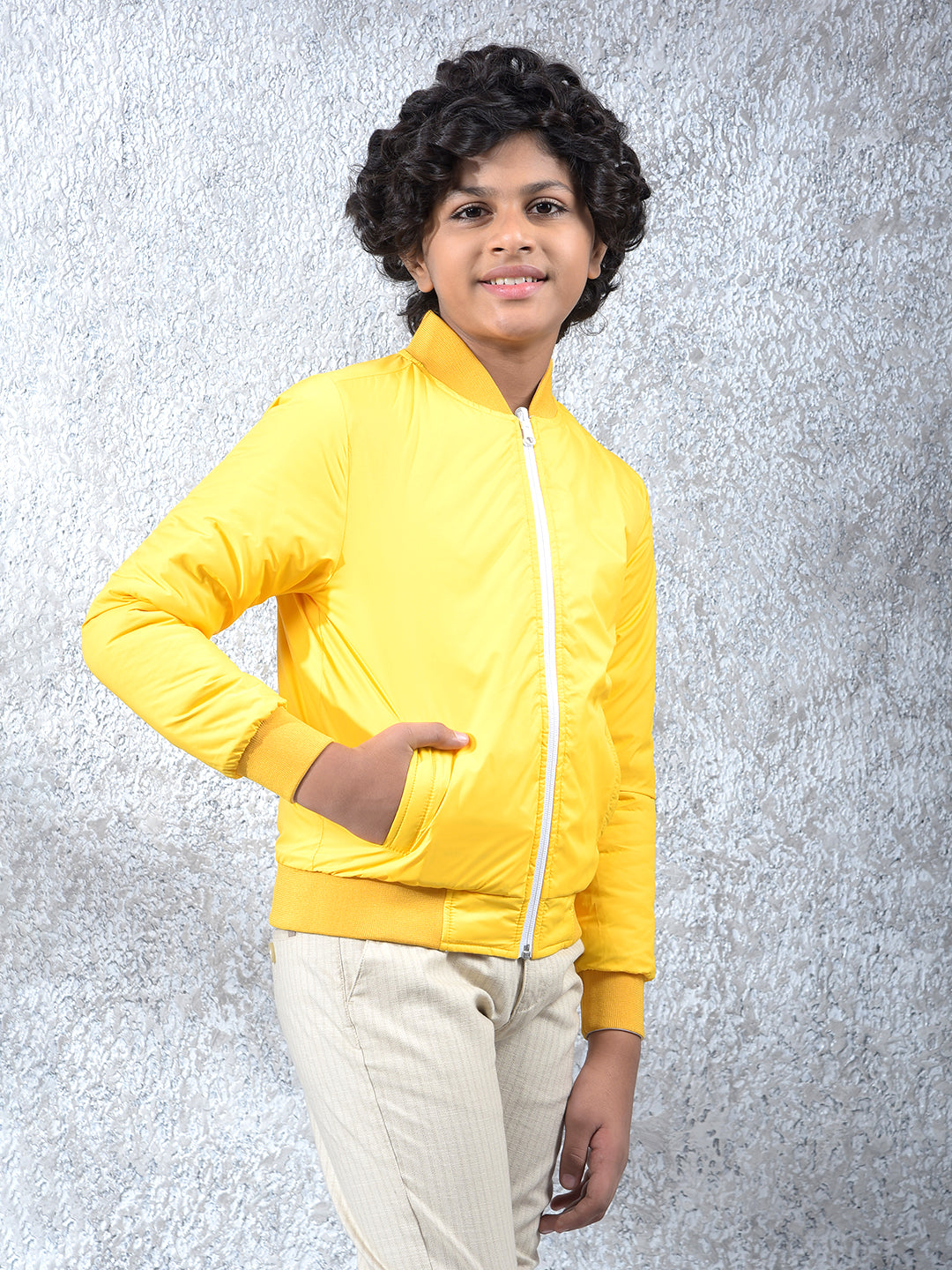Elegant Yellow Reversible Jacket