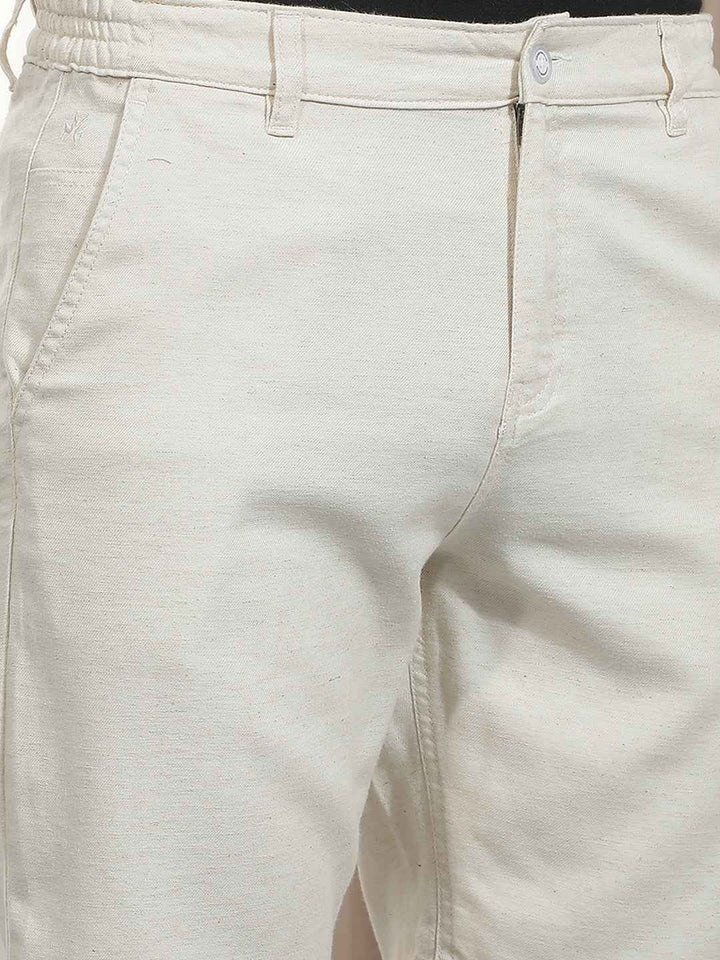 Off White Linen Shorts