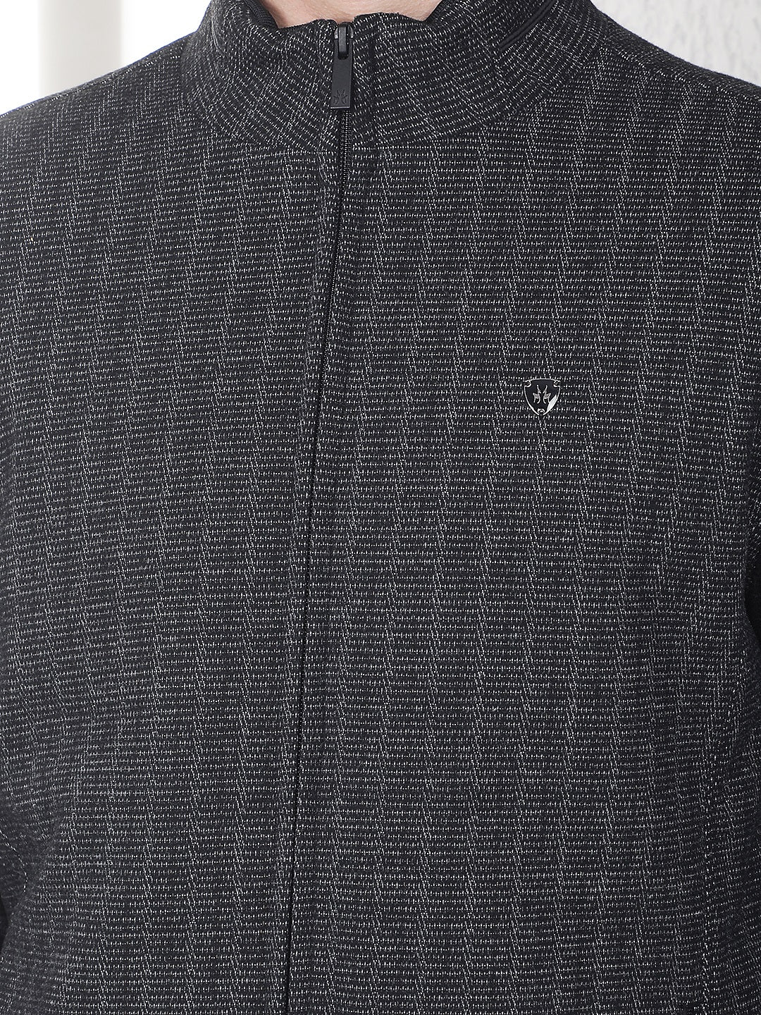Refined Shadow Black Bomber Jacket