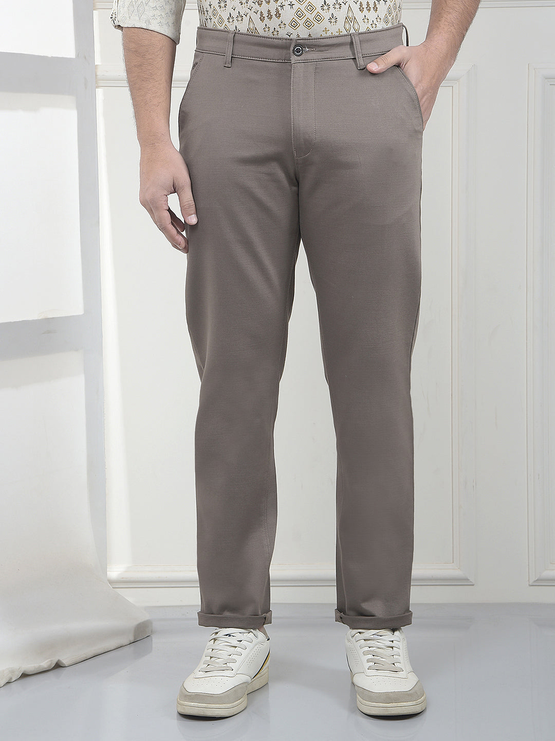 Earth-Tone Refined Khaki Trousers