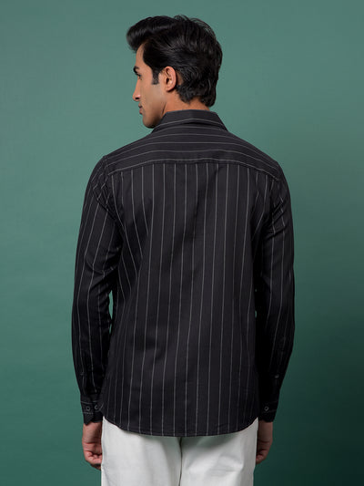 Black Vertical Stripes Shirt