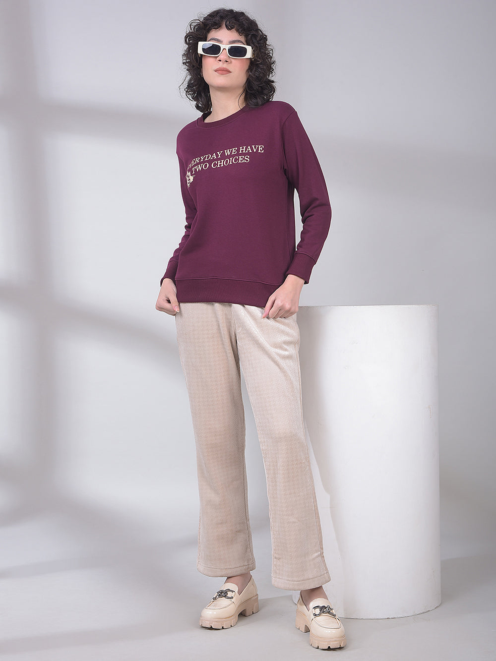 Beige Jacquard Casual Trackpants