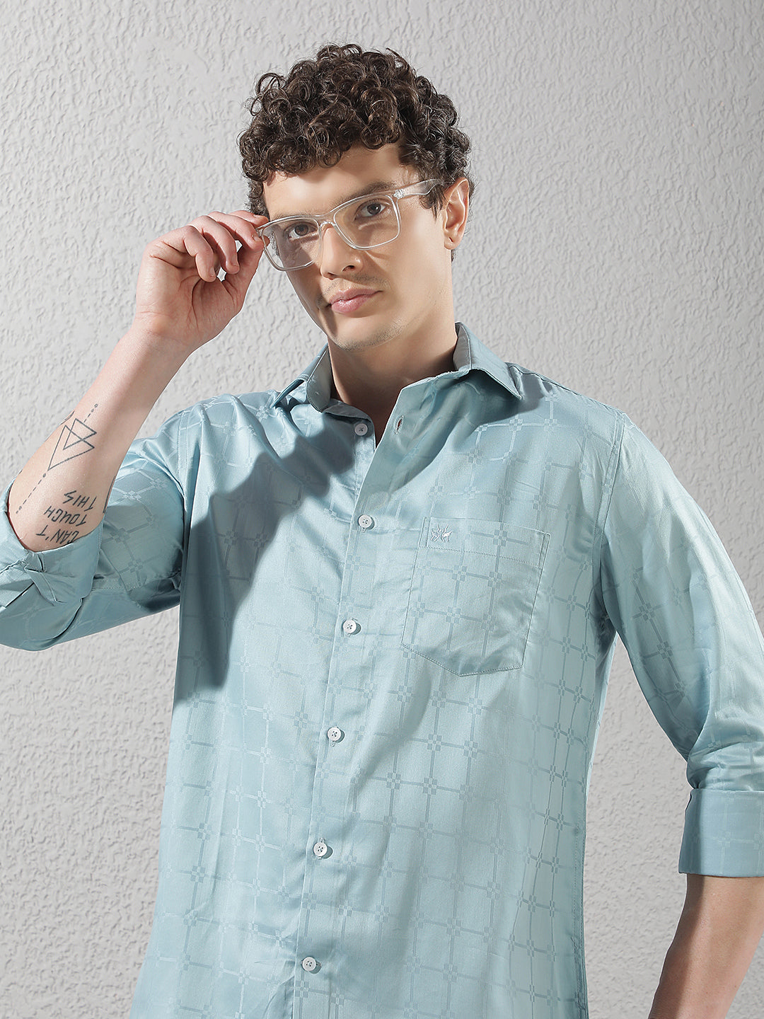 Blue Modern Printed Casual Shirt