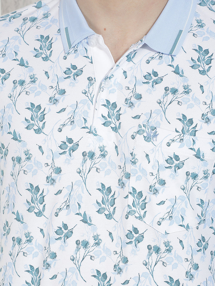 Blue Floral Print T-Shirt