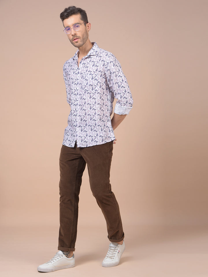 Purple Printed Shirt