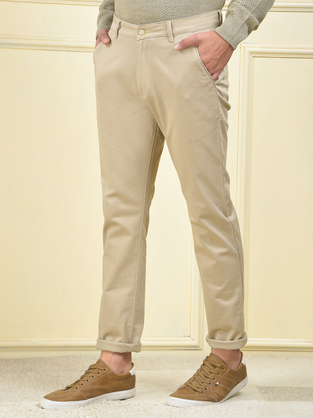 Crisp Style Beige Trousers