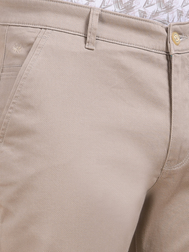 Beige Printed Trousers