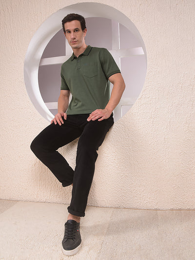 Green Polo Neck T-Shirt