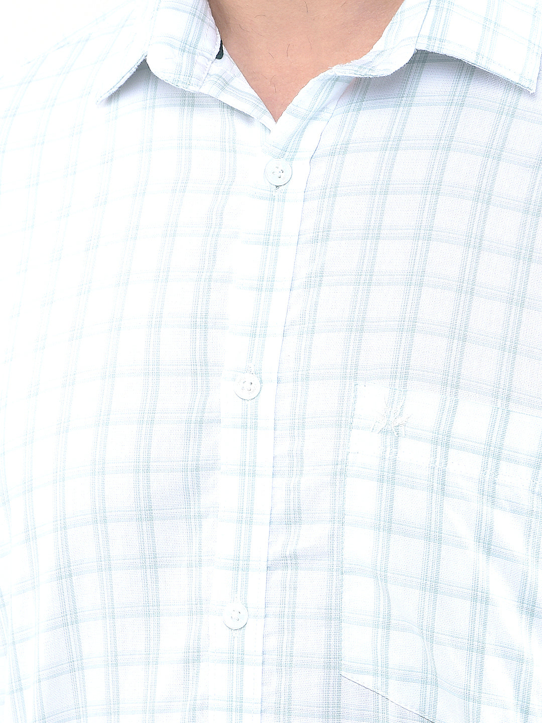 Pinnacle Mint Checked 100% Cotton Shirt