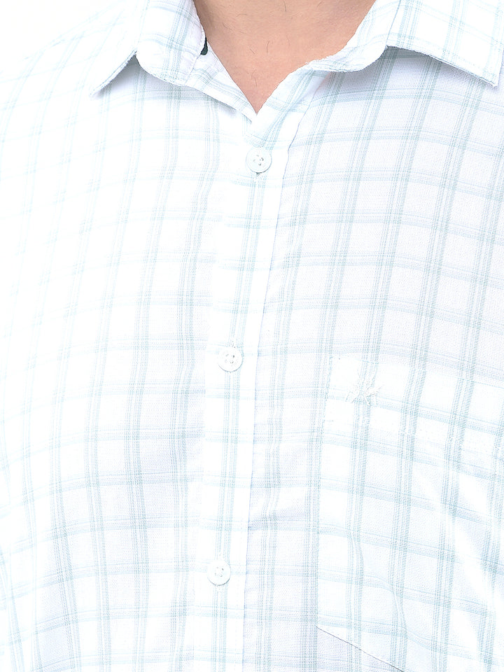 Pinnacle Mint Checked 100% Cotton Shirt