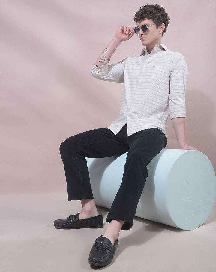 Navy Blue Straight Corduroy Trousers