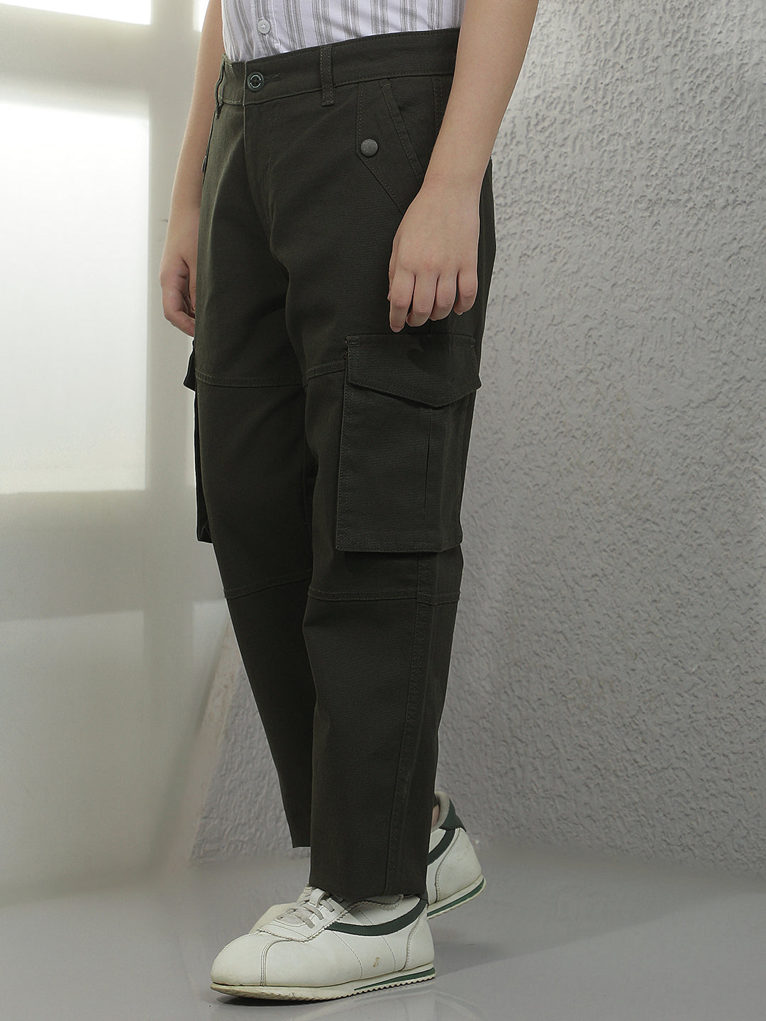 Tailored Deep Olive Cargo Trousers