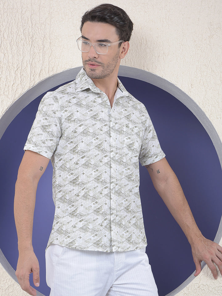 Geo Fade Olive Printed Shirt