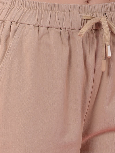 Beige Loose Fit Cargo Trousers
