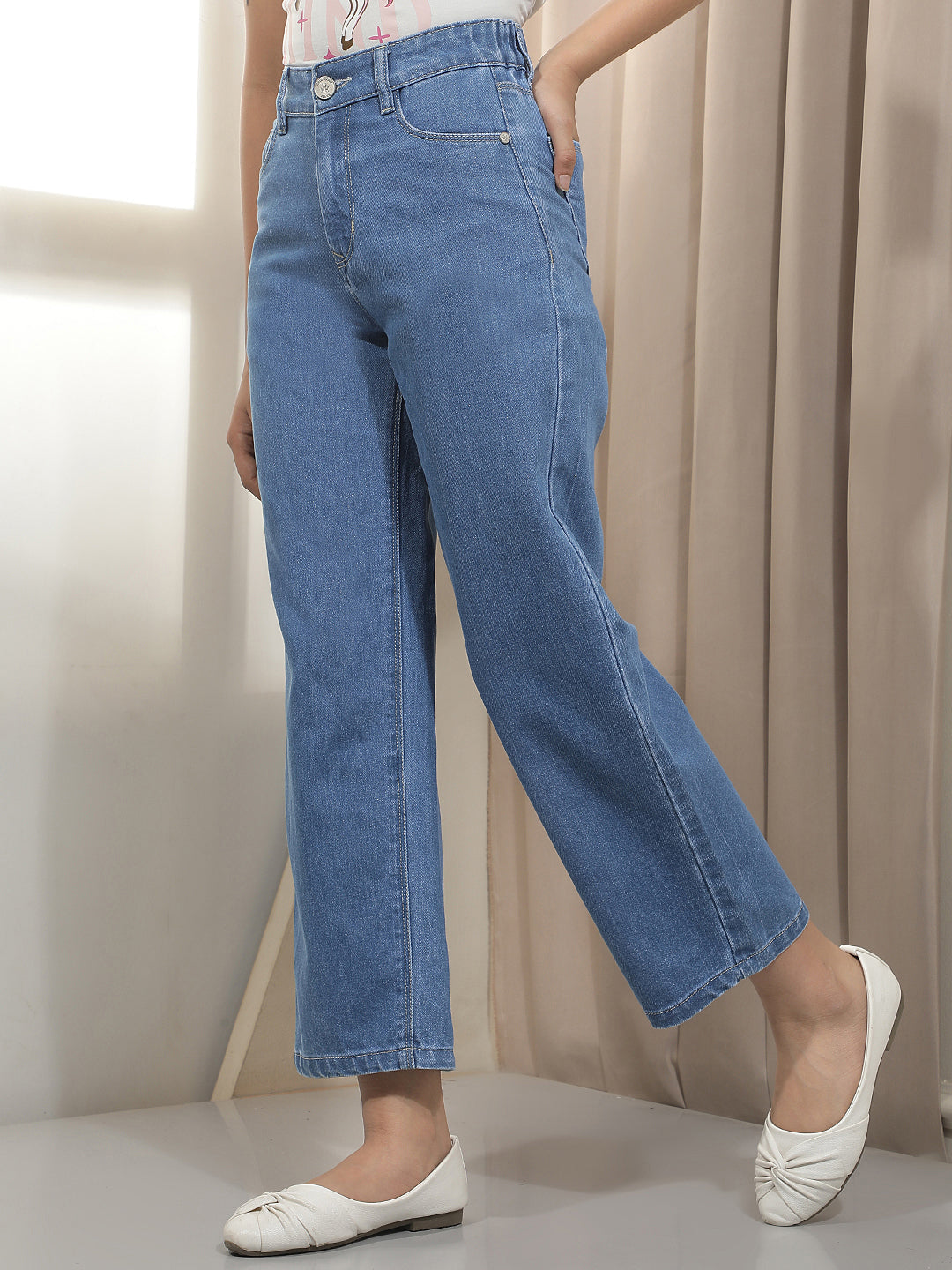 Blue Wide Leg Jeans