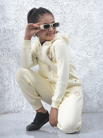 Slim Fit Cream Joggers