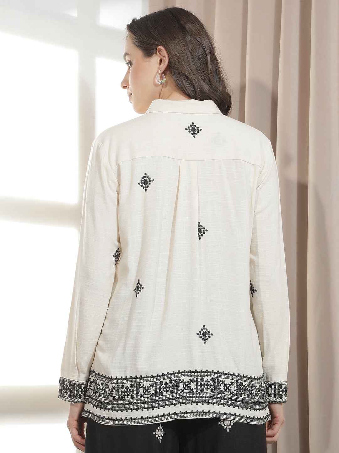 Artisanal Cream Embroidered Shirt