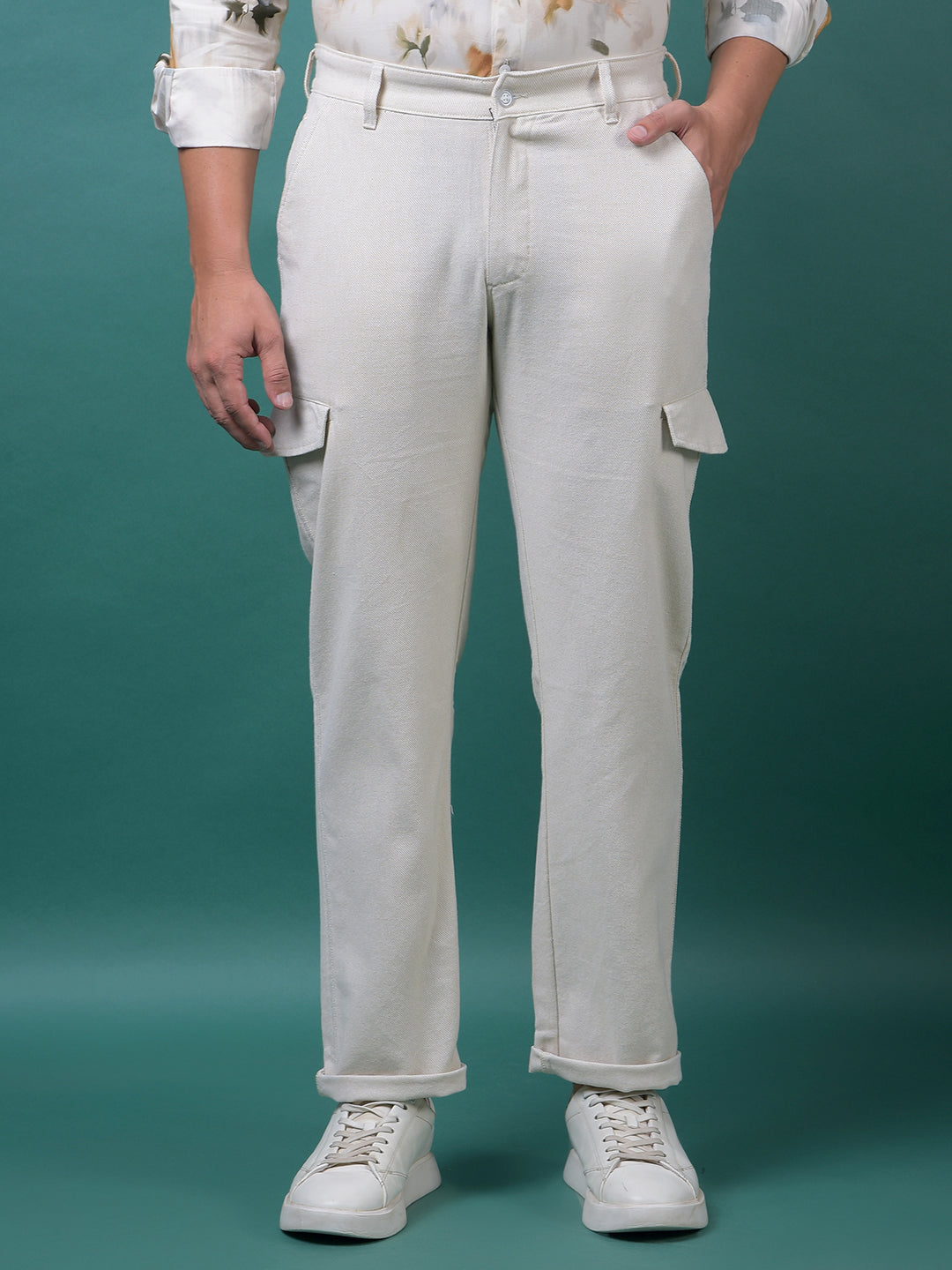 Beige Cargo Trousers