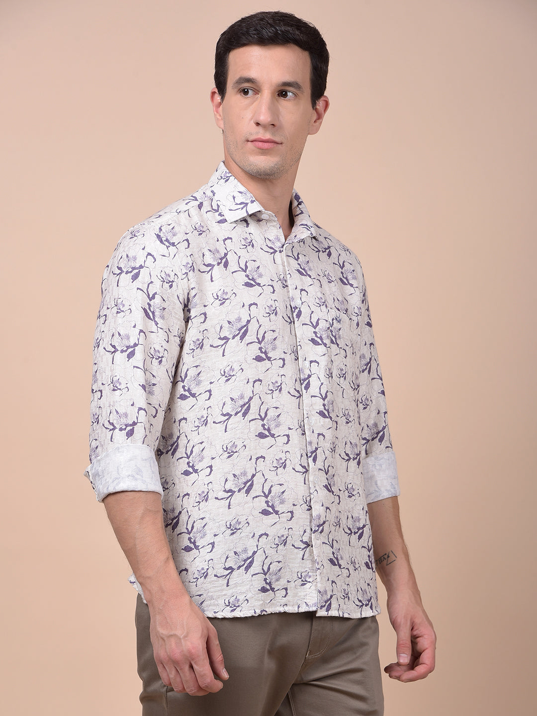 Purple Floral Print Shirt