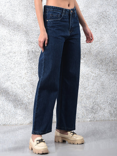 Blue Wide Leg 100% Cotton Jeans