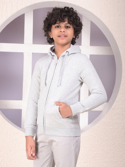Grey Hooded Neck Sweatshirt