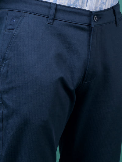 Navy Blue Printed Trousers