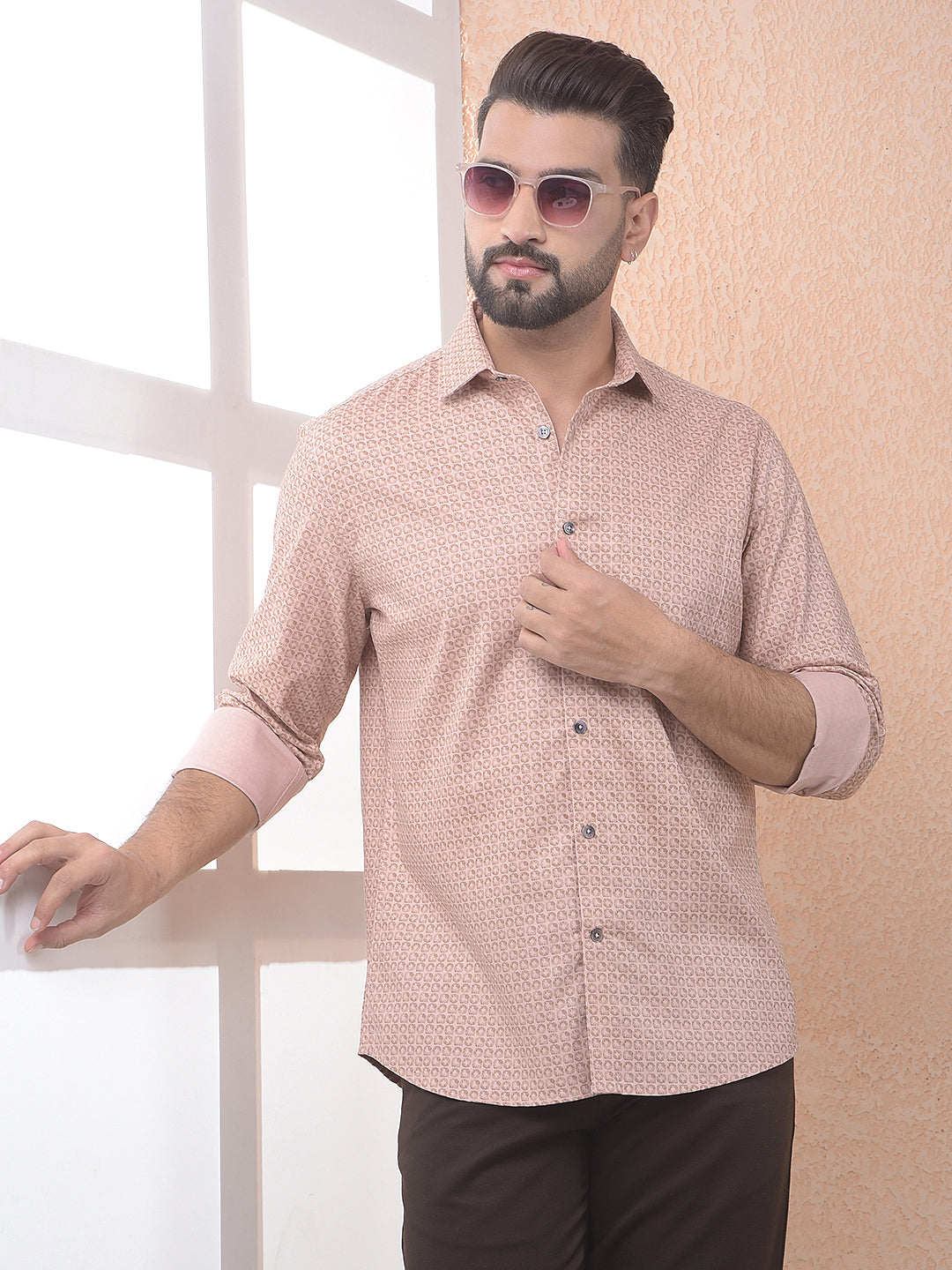Peach Tone Pattern Shirt