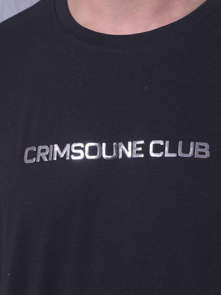 Black Typographic Print T-Shirt