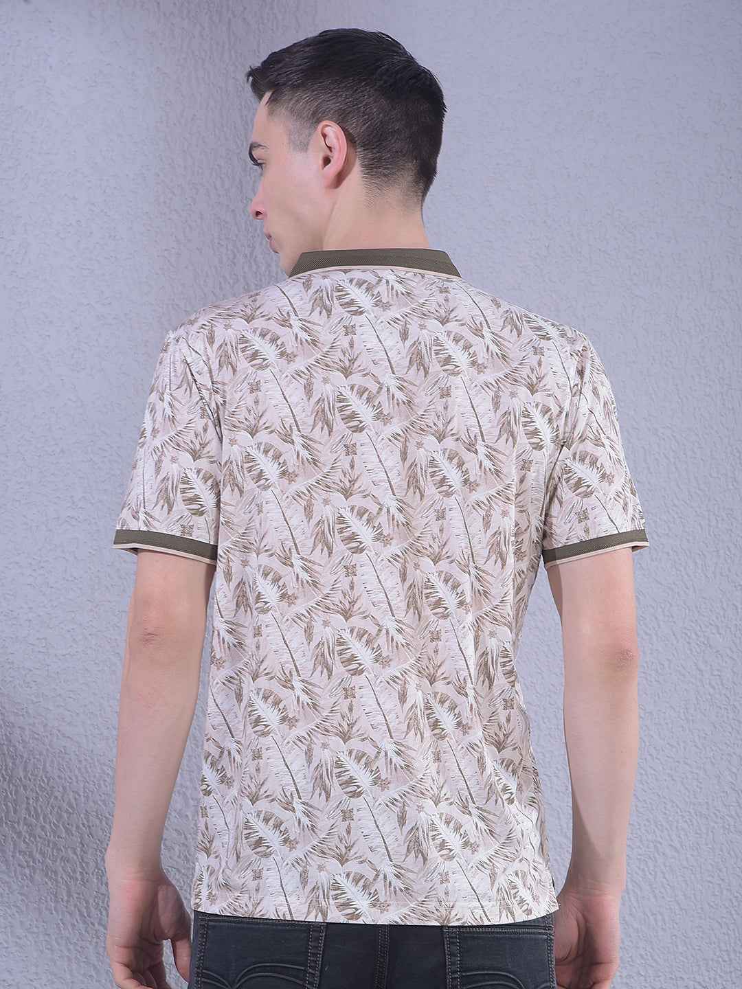 Beige Floral Print T-Shirt