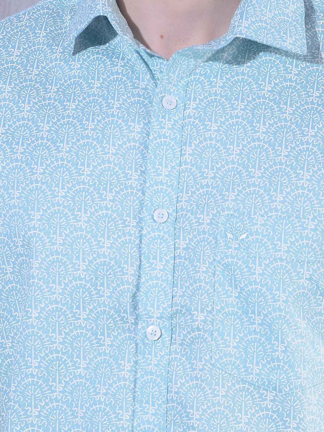 Blue Floral Print Shirt