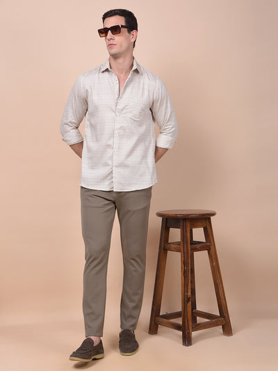 Sleek Silhouette Brown Printed Shirt