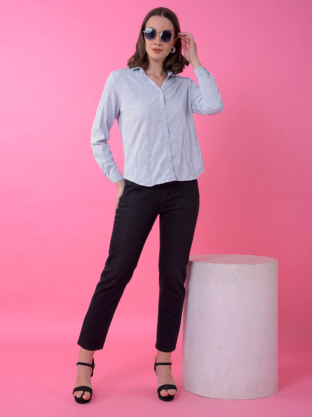 Blue Jacquard Shirt
