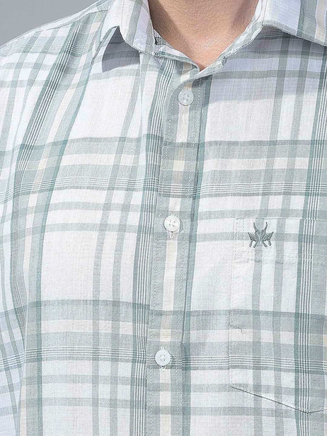 Green Checked 100% Cotton Shirt