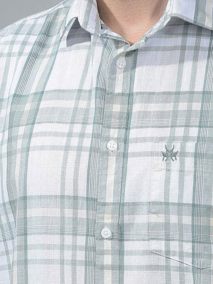 Green Checked 100% Cotton Shirt