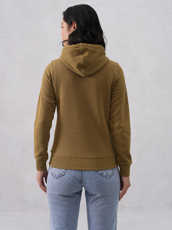 Olive Hooded Neck Sweatshirt