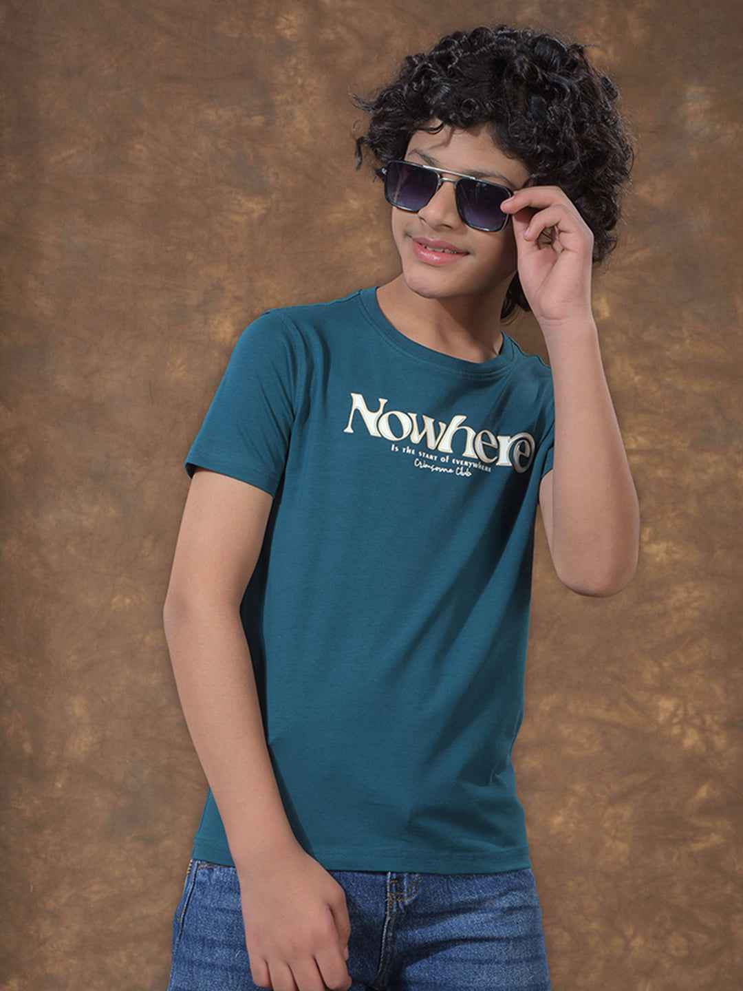Green Typographic Print T-Shirt