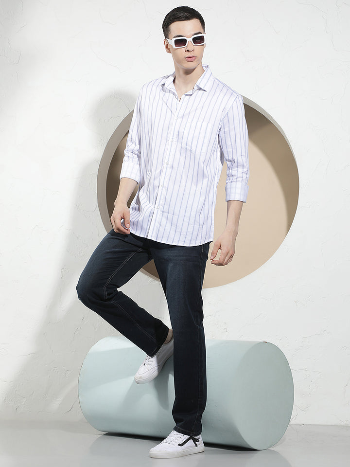 Navy Blue Straight Jeans