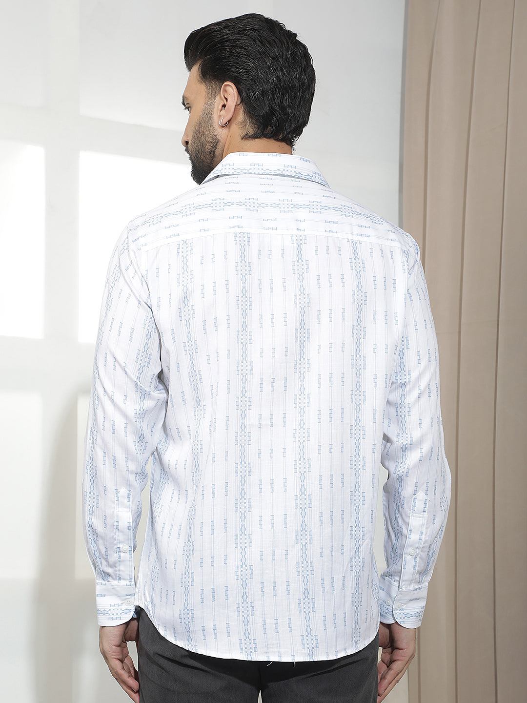 Blue Vertical Stripes Shirt