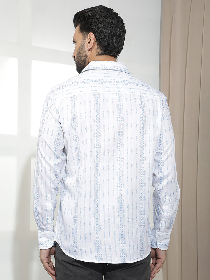Blue Vertical Stripes Shirt