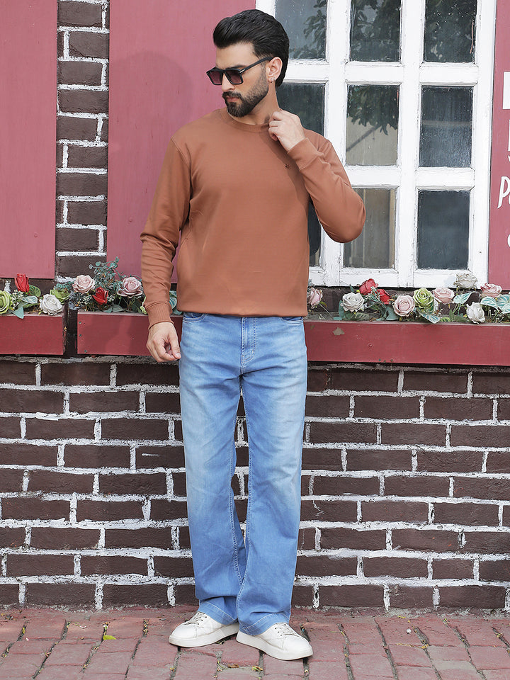 Brown Round Neck Sweatshirt