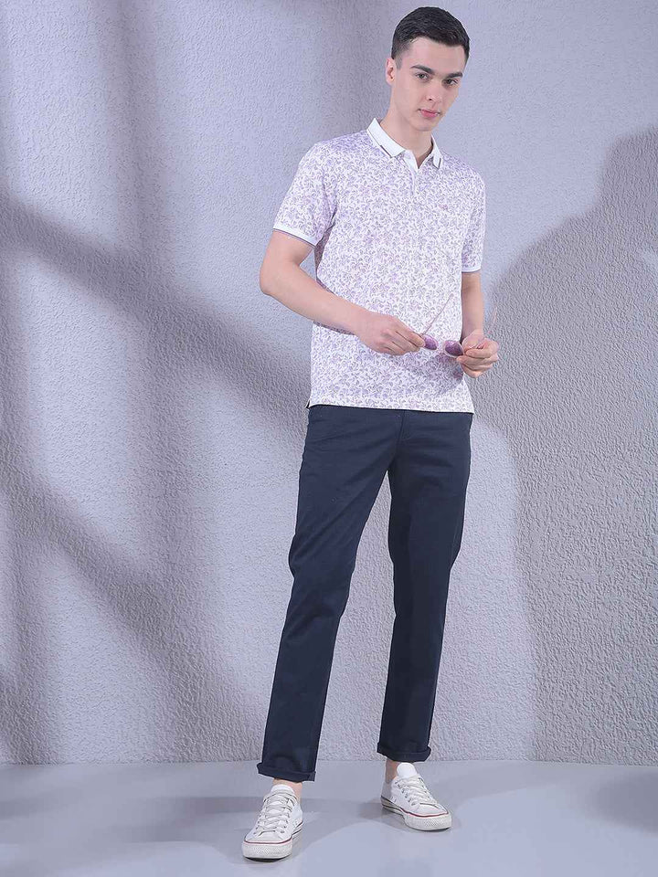 Purple Floral Print T-Shirt