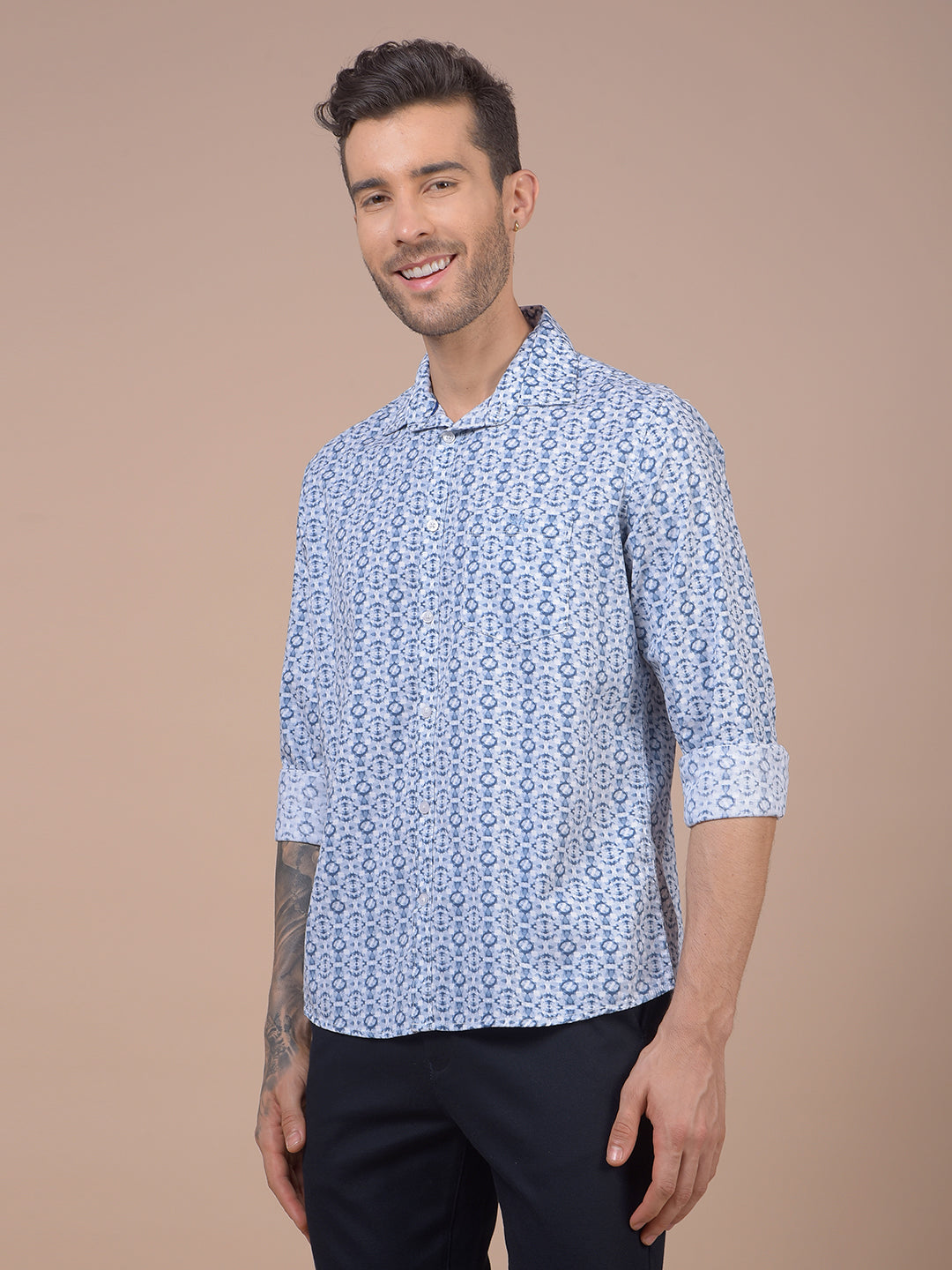 Blue Printed Shirt
