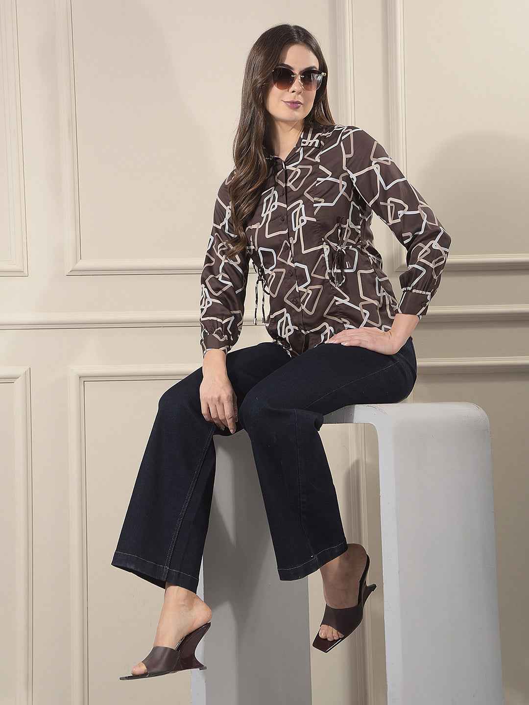 Trendy Blue Wide Leg Jeans
