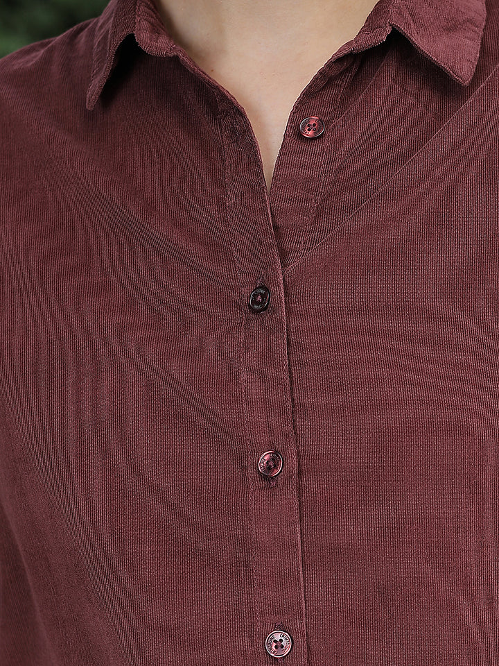 Classic Velvet Wine Corduroy Shirt