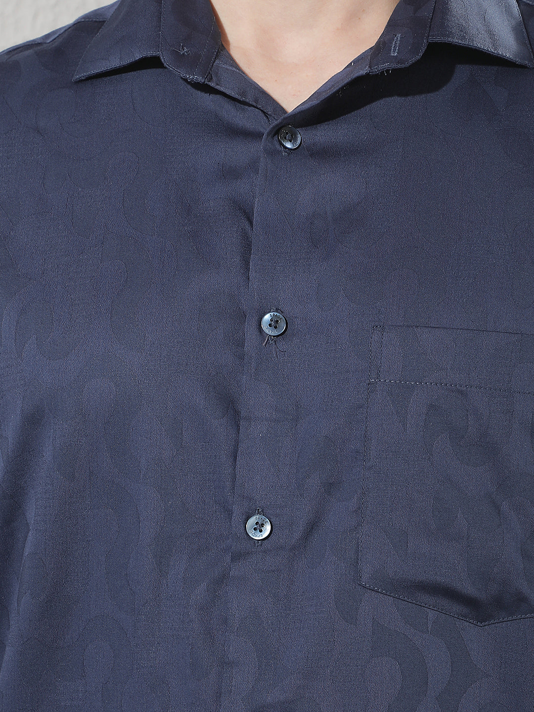 Navy Blue Printed Shirt